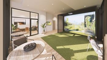Virtual golf simulator and games room